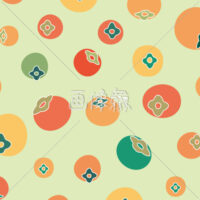 柿のシームレス模様素材(2)