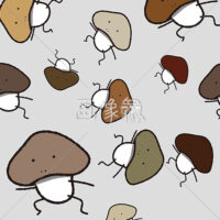 きのこのシームレス模様素材(2)