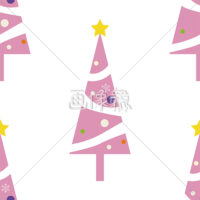 クリスマスツリーのシームレス模様素材(4)