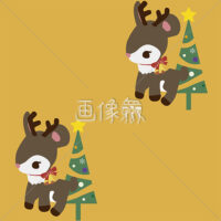 トナカイとクリスマスツリーのシームレス模様素材(1)