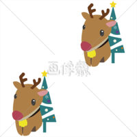 トナカイとクリスマスツリーのシームレス模様素材(7)