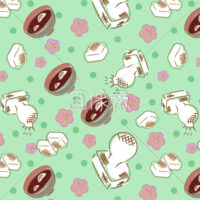 おもちとおしるこの模様素材(2)