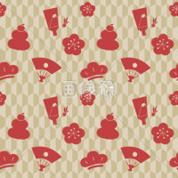 お正月のシームレス模様素材(1)