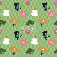 お正月のシームレス模様素材(5)