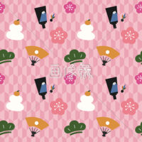 お正月のシームレス模様素材(6)