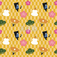 お正月のシームレス模様素材(8)