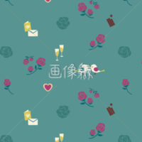 鳥のカップルのシンプルなシームレス模様素材(3)