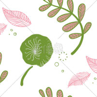 北欧風植物柄シームレス模様素材(1)
