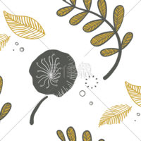 北欧風植物柄シームレス模様素材(2)