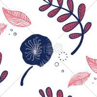 北欧風植物柄シームレス模様素材(3)