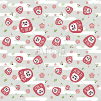 だるまのシームレス模様素材(5)