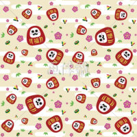 だるまのシームレス模様素材(7)