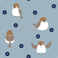 すずめの和風シームレス模様素材(2)