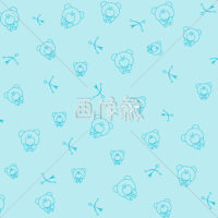 かわいいくまのシームレス模様素材(1)