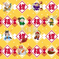 七福神のシームレス模様素材(1)