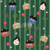 節分のシームレス模様素材(2)