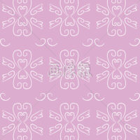 ハートと羽柄のシームレス模様素材(4)