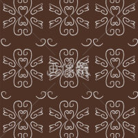 ハートと羽柄のシームレス模様素材(7)