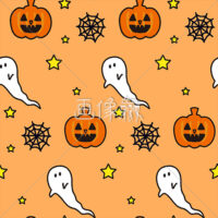 ハロウィンのシームレス模様素材(29)
