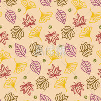 紅葉とイチョウの葉のシームレス模様素材(2)