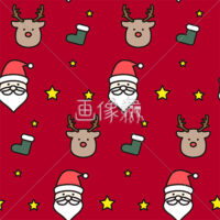トナカイとサンタクロースのシームレス模様素材(1)
