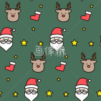 トナカイとサンタクロースのシームレス模様素材(2)