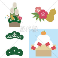 お正月のシームレス模様素材(9)