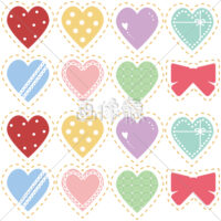 バレンタインのハート柄シームレス模様素材