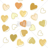 ブラウンのハート柄シームレス模様素材