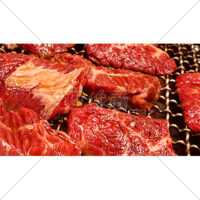 焼いているハラミの写真素材